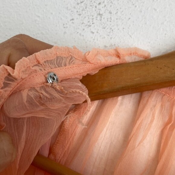 J. Crew Women's Tiered ruffle dress in chiffon Size 12 Glowy Peach Color - Picture 4 of 8